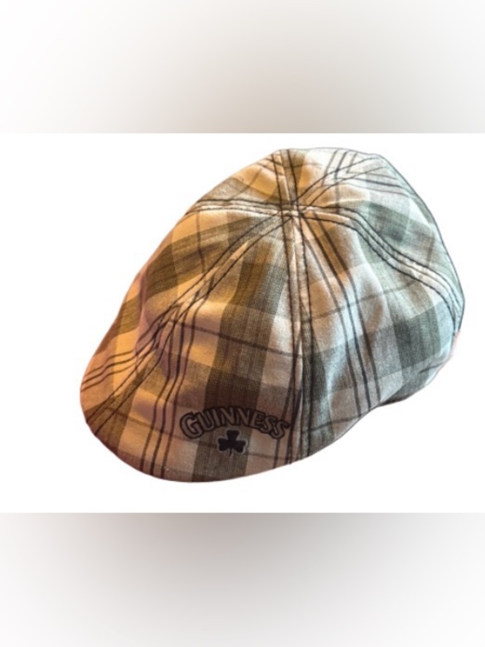 Guinness Plaid embroidered Newsboy Cap Green